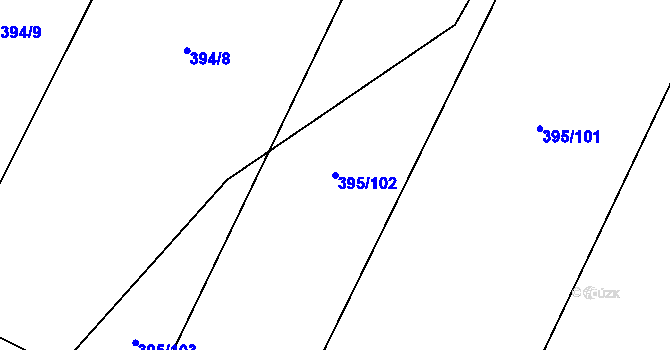 Parcela st. 395/102 v KÚ Soutice, Katastrální mapa