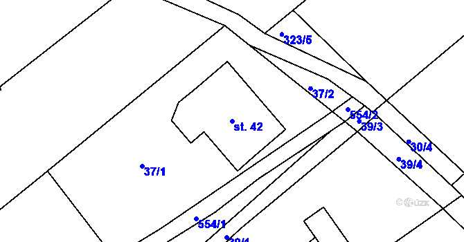 Parcela st. 42 v KÚ Sovadina, Katastrální mapa