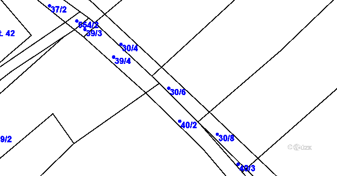 Parcela st. 30/6 v KÚ Sovadina, Katastrální mapa