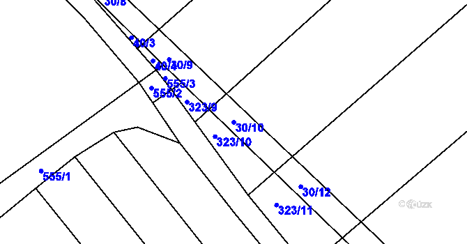 Parcela st. 30/10 v KÚ Sovadina, Katastrální mapa