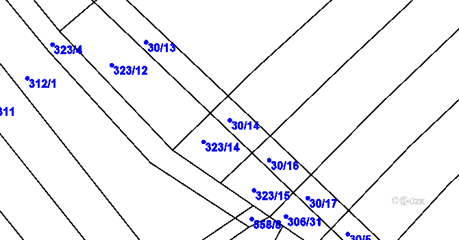 Parcela st. 30/14 v KÚ Sovadina, Katastrální mapa
