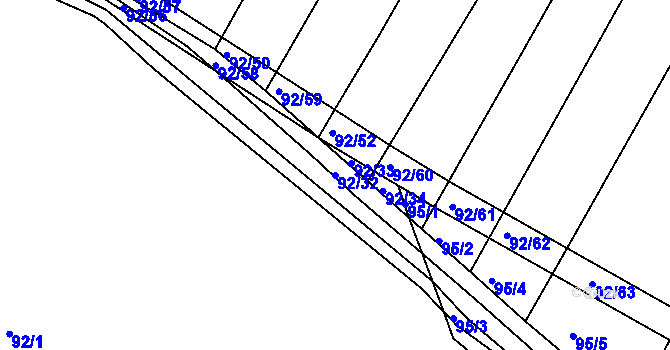 Parcela st. 92/32 v KÚ Sovadina, Katastrální mapa