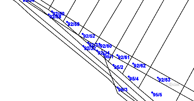 Parcela st. 92/34 v KÚ Sovadina, Katastrální mapa