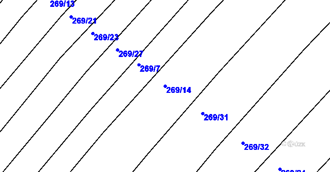 Parcela st. 269/14 v KÚ Sovadina, Katastrální mapa