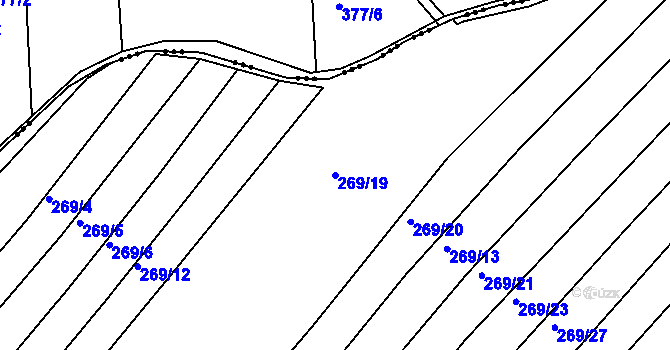 Parcela st. 269/19 v KÚ Sovadina, Katastrální mapa