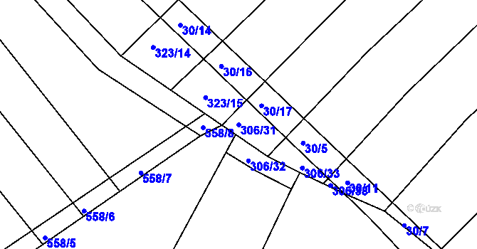 Parcela st. 306/31 v KÚ Sovadina, Katastrální mapa