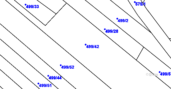 Parcela st. 499/42 v KÚ Sovadina, Katastrální mapa