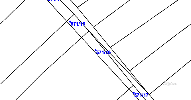 Parcela st. 571/10 v KÚ Sovadina, Katastrální mapa