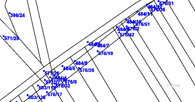 Parcela st. 576/19 v KÚ Sovadina, Katastrální mapa