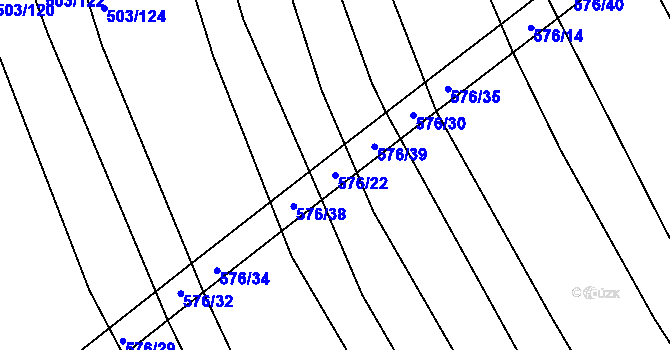 Parcela st. 576/22 v KÚ Sovadina, Katastrální mapa