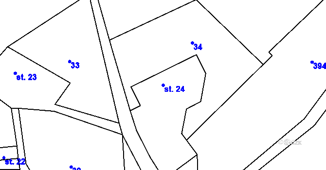Parcela st. 24 v KÚ Sovenice u Mnichova Hradiště, Katastrální mapa