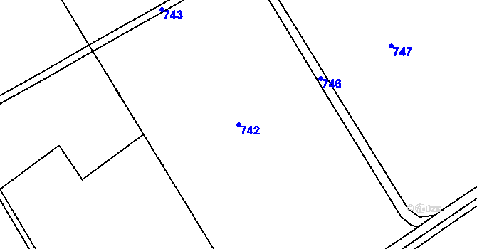 Parcela st. 742 v KÚ Sovenice, Katastrální mapa
