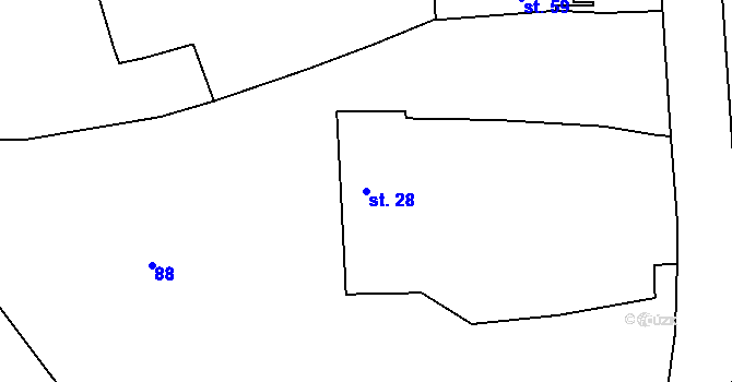 Parcela st. 28 v KÚ Horní Černůtky, Katastrální mapa