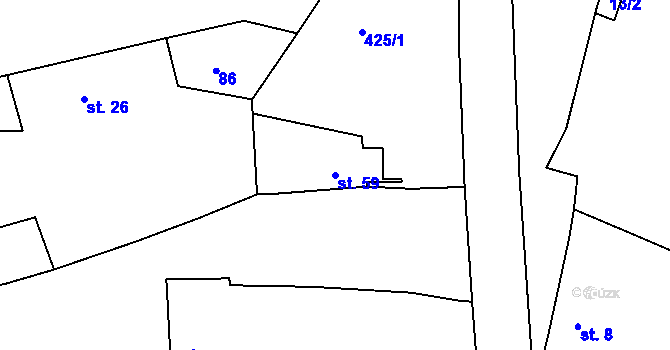 Parcela st. 59 v KÚ Horní Černůtky, Katastrální mapa