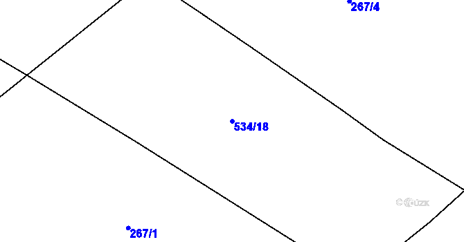 Parcela st. 534/18 v KÚ Horní Černůtky, Katastrální mapa