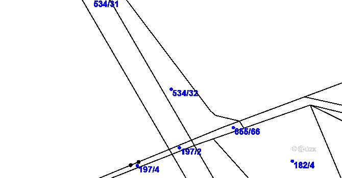 Parcela st. 534/32 v KÚ Horní Černůtky, Katastrální mapa