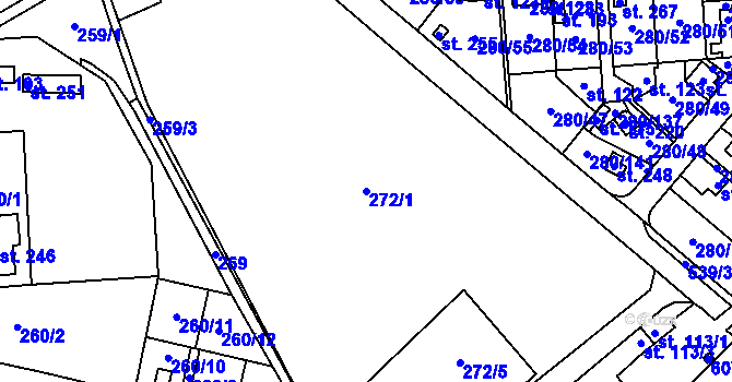 Parcela st. 272/1 v KÚ Sadová u Sovětic, Katastrální mapa