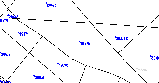Parcela st. 197/5 v KÚ Sadová u Sovětic, Katastrální mapa