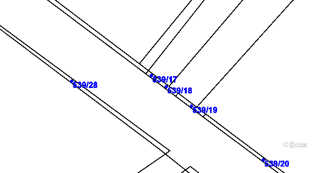 Parcela st. 539/18 v KÚ Sadová u Sovětic, Katastrální mapa