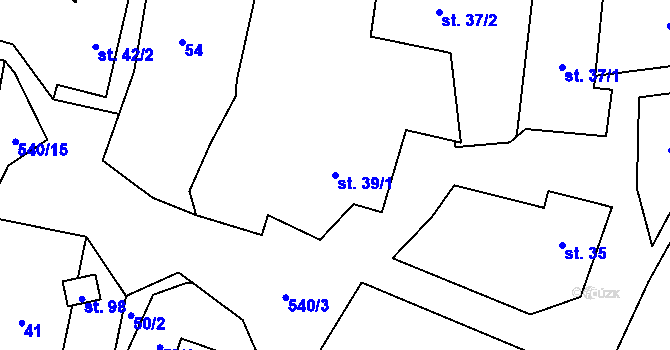 Parcela st. 39/1 v KÚ Sovinec, Katastrální mapa