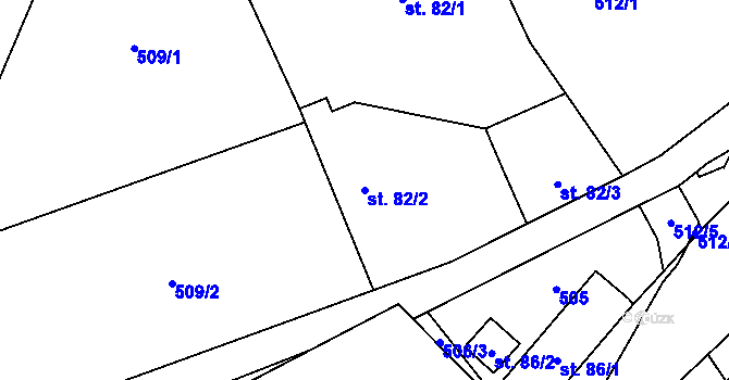 Parcela st. 82/2 v KÚ Sovinec, Katastrální mapa