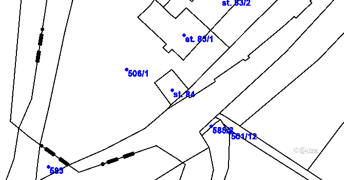 Parcela st. 84 v KÚ Sovinec, Katastrální mapa