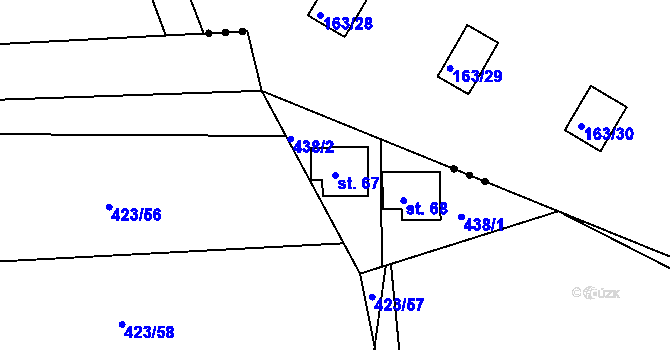 Parcela st. 67 v KÚ Sovolusky u Přelouče, Katastrální mapa