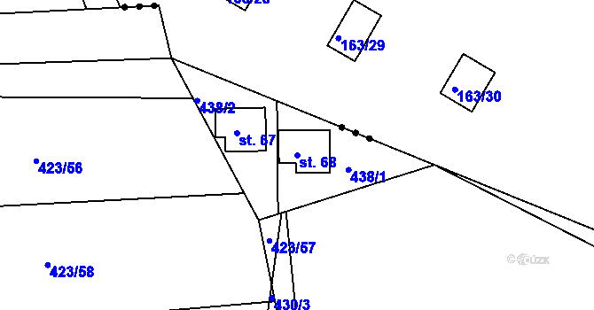 Parcela st. 68 v KÚ Sovolusky u Přelouče, Katastrální mapa