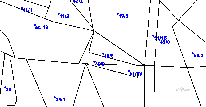 Parcela st. 49/6 v KÚ Sovolusky u Přelouče, Katastrální mapa