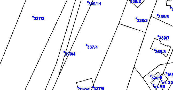 Parcela st. 337/4 v KÚ Sovolusky u Přelouče, Katastrální mapa