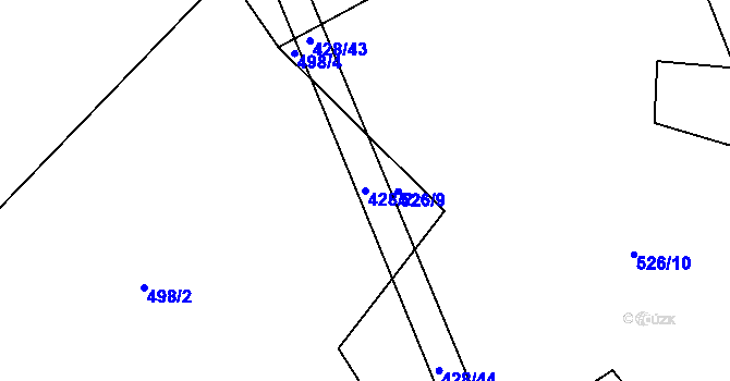 Parcela st. 428/2 v KÚ Sovolusky u Přelouče, Katastrální mapa