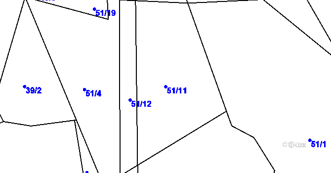 Parcela st. 51/11 v KÚ Sovolusky u Přelouče, Katastrální mapa