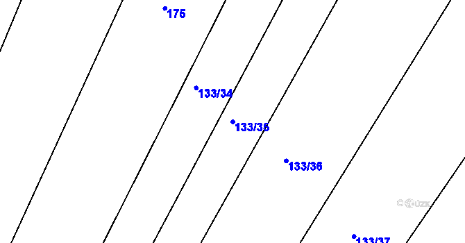 Parcela st. 133/35 v KÚ Sovolusky u Přelouče, Katastrální mapa