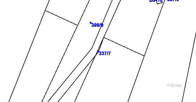 Parcela st. 337/7 v KÚ Sovolusky u Přelouče, Katastrální mapa