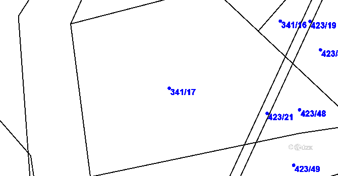 Parcela st. 341/17 v KÚ Sovolusky u Přelouče, Katastrální mapa