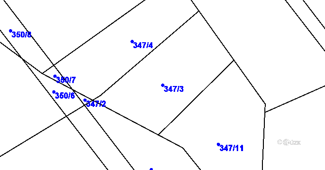 Parcela st. 347/3 v KÚ Sovolusky u Přelouče, Katastrální mapa