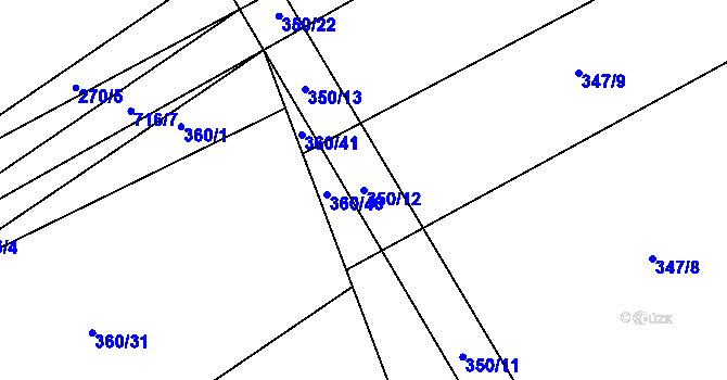 Parcela st. 350/12 v KÚ Sovolusky u Přelouče, Katastrální mapa