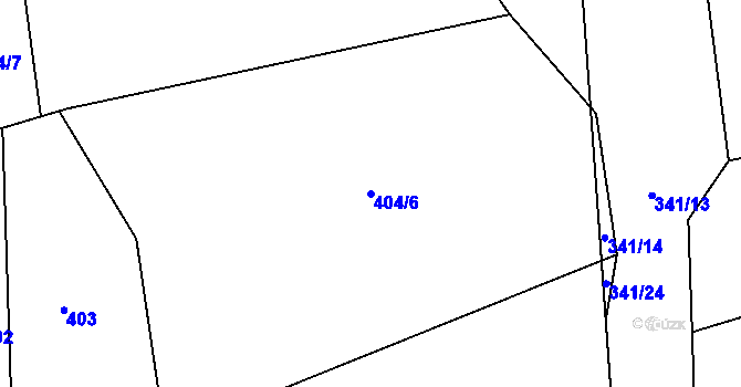 Parcela st. 404/6 v KÚ Sovolusky u Přelouče, Katastrální mapa