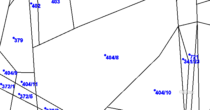 Parcela st. 404/8 v KÚ Sovolusky u Přelouče, Katastrální mapa