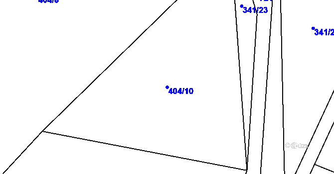 Parcela st. 404/10 v KÚ Sovolusky u Přelouče, Katastrální mapa
