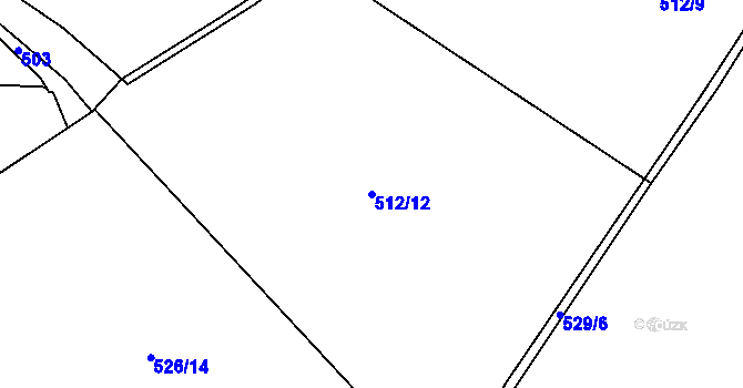 Parcela st. 512/12 v KÚ Sovolusky u Přelouče, Katastrální mapa