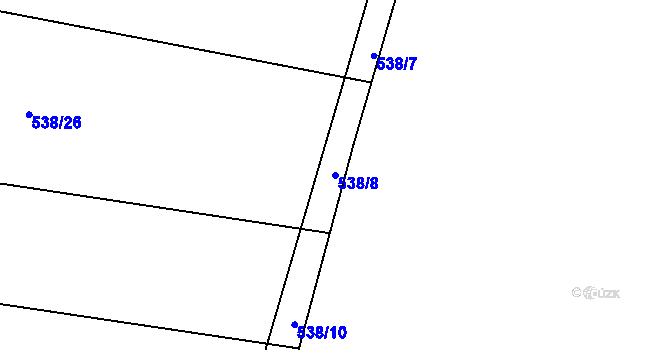 Parcela st. 538/8 v KÚ Sovolusky u Přelouče, Katastrální mapa