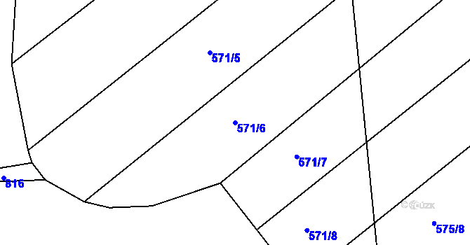 Parcela st. 571/6 v KÚ Sovolusky u Přelouče, Katastrální mapa