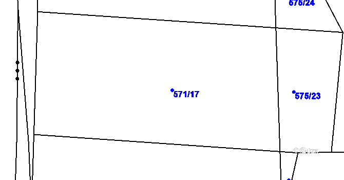 Parcela st. 571/17 v KÚ Sovolusky u Přelouče, Katastrální mapa