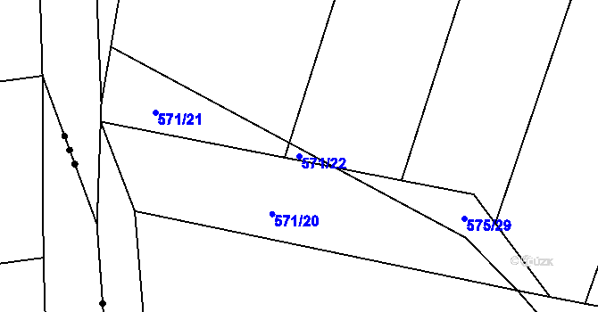 Parcela st. 571/22 v KÚ Sovolusky u Přelouče, Katastrální mapa