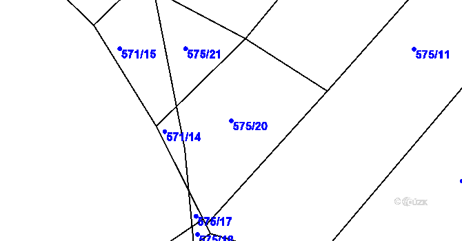 Parcela st. 575/20 v KÚ Sovolusky u Přelouče, Katastrální mapa