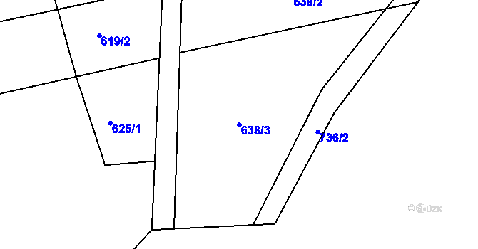 Parcela st. 638/3 v KÚ Sovolusky u Přelouče, Katastrální mapa