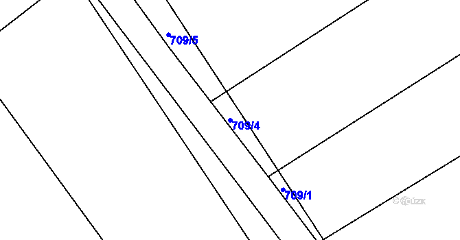 Parcela st. 709/4 v KÚ Sovolusky u Přelouče, Katastrální mapa