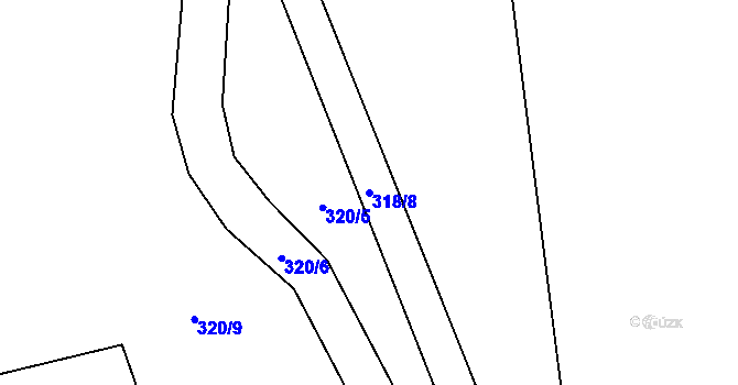 Parcela st. 318/8 v KÚ Starý Spálenec, Katastrální mapa