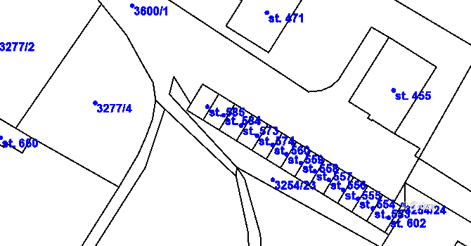 Parcela st. 573 v KÚ Spálov, Katastrální mapa